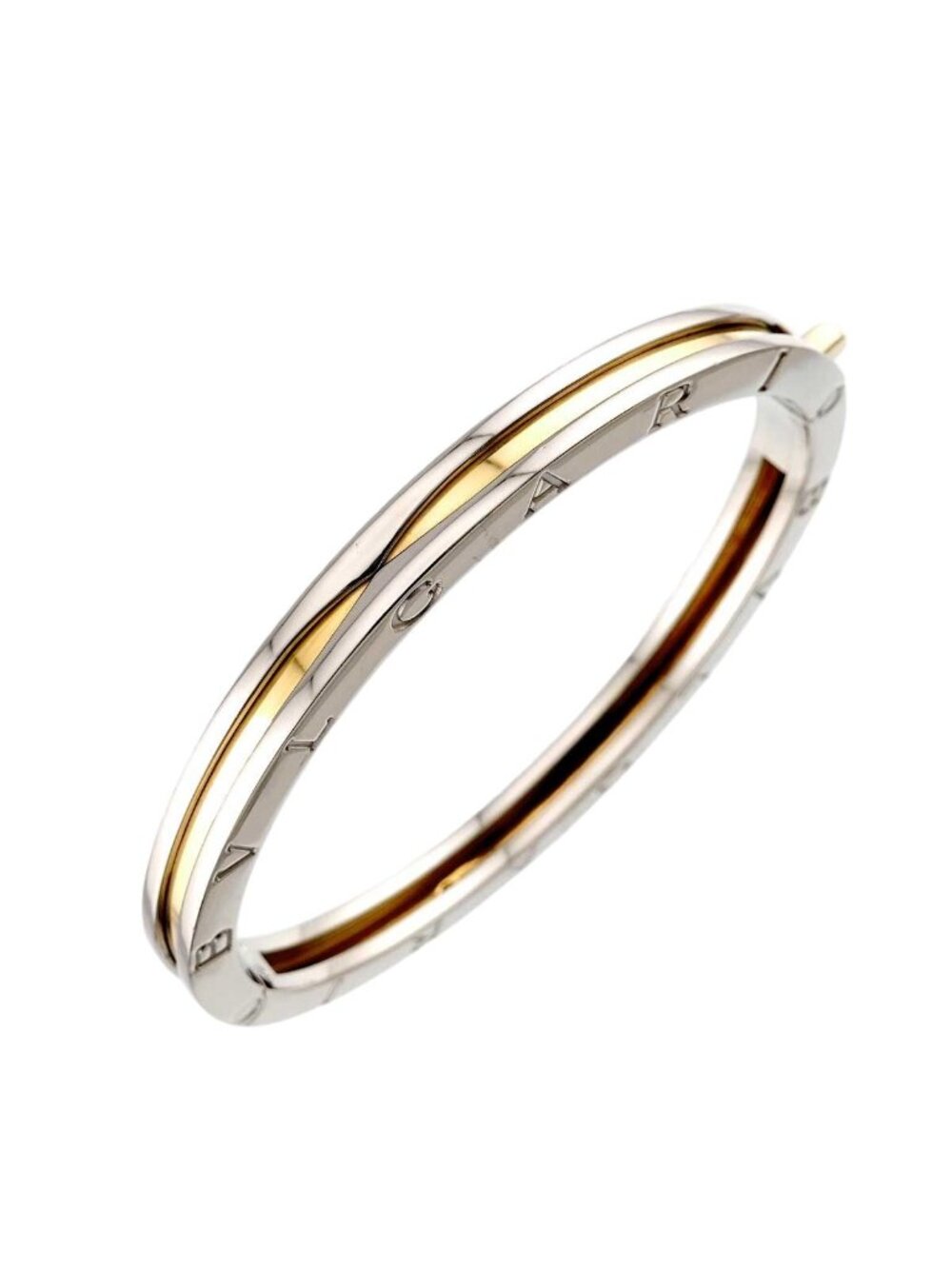 Bvlgari B.zero1 Bangle 19 18k Yellow Gold 750 SS Bracelet